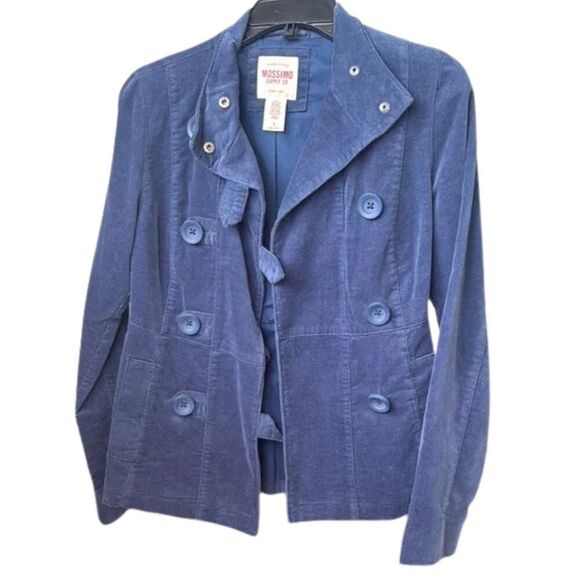 Mossimo Supply Blue Cotton Velvet Blazer Jacket - Size L - Picture 2 of 5
